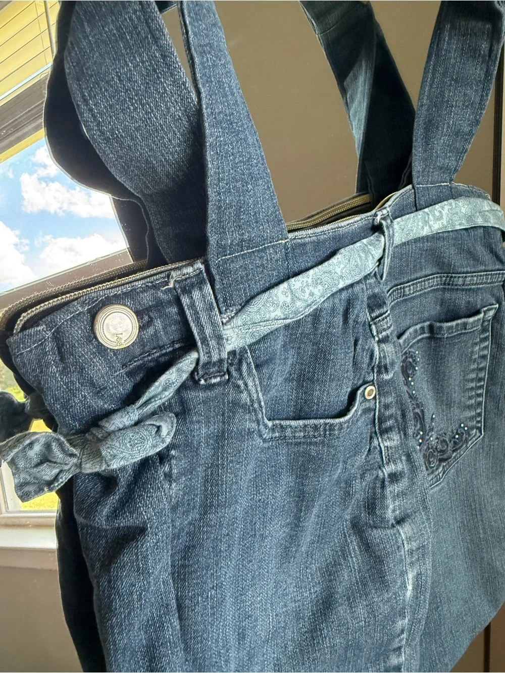 LEE Upcycled Handmade Y2K 90s Denim Jean Handbag Purse